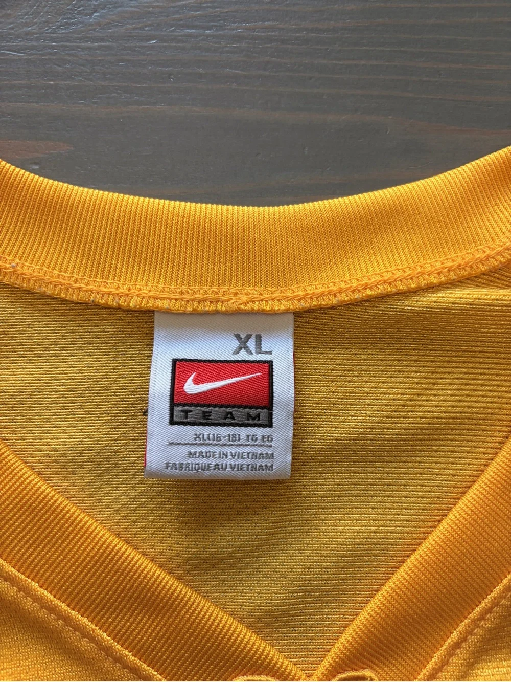 Nike Gold and Navy Football Jersey with #7 Youth XL
